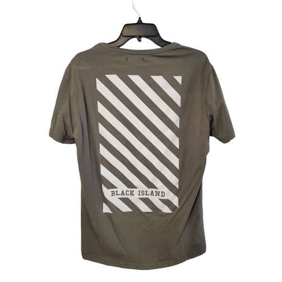 Black Island Gray Double Sided Graphic Tee Short Sleeve Men's T-shirt Size XL - Picture 2 of 4